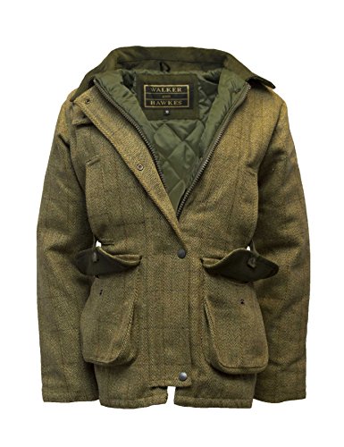 WALKER AND HAWKES Tweed Jacke Derby Damen Light sage 36 von WALKER AND HAWKES