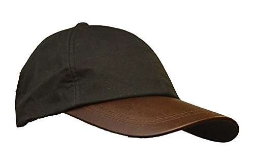 WALKER AND HAWKES Unisex Baseball-Kappe aus gewachster Baumwolle - Schirm aus Leder - Einheitsgröße Schwarz von WALKER AND HAWKES