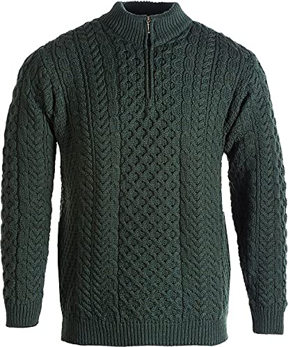 WALKER AND HAWKES Woodham - Herren Pullover aus Merinowolle - Dunkles Waldgrün - M von WALKER AND HAWKES