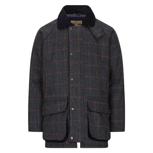 Walker & Hawkes - Herren Country-Jacke aus Tweed - für die Jagd geeignet - Blau - 5XL von WALKER AND HAWKES