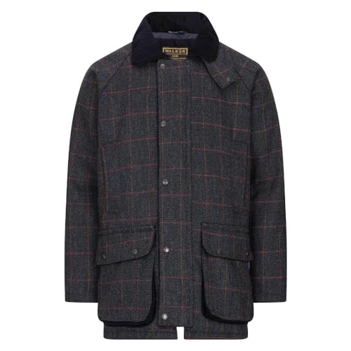 Walker & Hawkes - Herren Country-Jacke aus Tweed - für die Jagd geeignet - Blau - XS von WALKER AND HAWKES