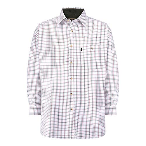 Walker & Hawkes - Herren Langarmshirt im Country-Stil - 100% Baumwolle - kariert - Blau - 3XL (50'') von WALKER AND HAWKES