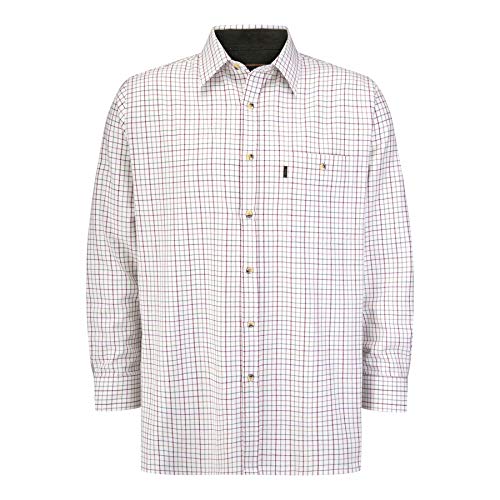 Walker & Hawkes - Herren Langarmshirt im Country-Stil - 100% Baumwolle - kariert - Weinrot - 3XL (50'') von WALKER AND HAWKES