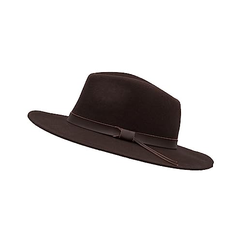 Walker & Hawkes Ranger - Unisex Fedora-Hut aus verformbarem Filz - mit Lederband - Braun - L (59cm) von WALKER AND HAWKES