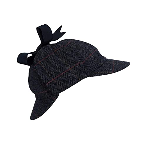 Walker & Hawkes - Unisex Deerstalker-Mütze aus Tweed - Sherlock-Stil - Blauer Tweed - M von WALKER AND HAWKES