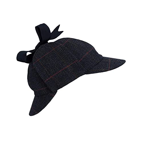 Walker & Hawkes - Unisex Deerstalker-Mütze aus Tweed - Sherlock-Stil - Blauer Tweed - XL von WALKER AND HAWKES