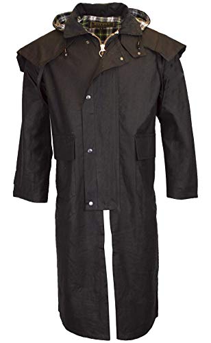 Walker & Hawkes - Unisex Reitmantel mit Kapuze - gewachst - Schwarz - Größe 3XL (48"-50") von WALKER AND HAWKES