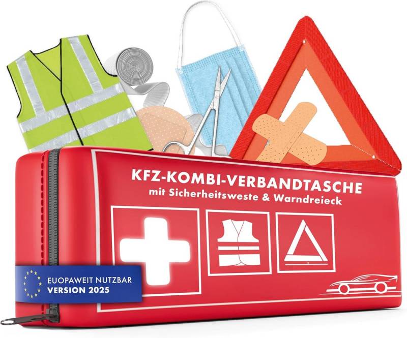 WALSER Erste-Hilfe-Set Auto Erste Hilfe Set mit Pannendreieck & Warnweste KFZ Verbandstasche WALSER Erste-Hilfe-Set Auto Erste Hilfe Set mit Pannendreieck & Warnweste KFZ Verbandstasche von WALSER