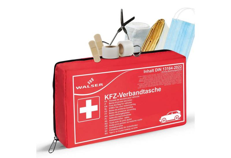 WALSER KFZ-Verbandtasche Notfall Auto Verbandtasche Verbandszeug aktuelle DIN Norm von WALSER