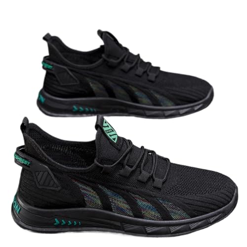 Atmungsaktive Mesh-Sneaker für Herren, Sommerschuhe, Schlupfschuhe, weite Passform, leicht, atmungsaktiv, Mesh-Sneaker, Schwarz , 46 EU Atmungsaktive Mesh-Sneaker für Herren, Sommerschuhe, Schlupfschuhe, weite Passform, leicht, atmungsaktiv, Mesh-Sneaker, Schwarz , 46 EU von WAMIZEU