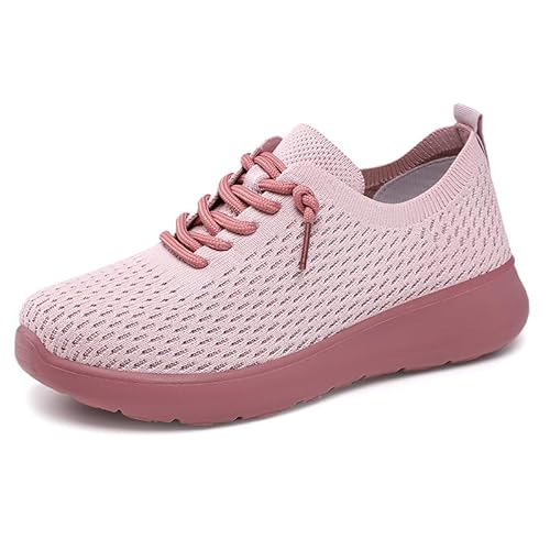 Lässige atmungsaktive rutschfeste Damen-Sneaker, Turnschuhe, Laufschuhe, leicht, atmungsaktiv, Netzstoff, athletische Sportschuhe, rose, 45 EU von WAMIZEU