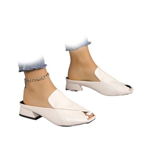 Leder-Pantoletten für Damen, Leopardenmuster, Damen-Golfschuhe, einfarbig, Schlupfsandalen, vielseitig, Urlaub, Pantoletten, Leder, quadratisch, offener Zehenbereich, niedriger Absatz, elegante Leder-Pantoletten für Damen, Leopardenmuster, Damen-Golfschuhe, einfarbig, Schlupfsandalen, vielseitig, Urlaub, Pantoletten, Leder, quadratisch, offener Zehenbereich, niedriger Absatz, elegante von WAMIZEU
