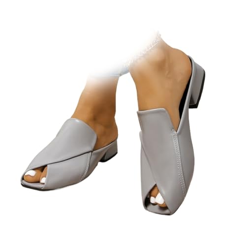Leder-Pantoletten für Damen, Leopardenmuster, Damen-Golfschuhe, einfarbig, Schlupfsandalen, vielseitig, Urlaub, Pantoletten, Leder, quadratisch, offener Zehenbereich, niedriger Absatz, elegante Leder-Pantoletten für Damen, Leopardenmuster, Damen-Golfschuhe, einfarbig, Schlupfsandalen, vielseitig, Urlaub, Pantoletten, Leder, quadratisch, offener Zehenbereich, niedriger Absatz, elegante von WAMIZEU