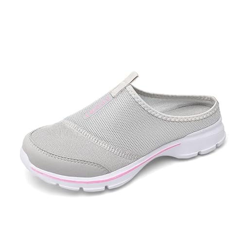 Leichte, atmungsaktive, lässige Halbsportschuhe, orthopädische Schuhe für Damen, leichte Sommer-Sneaker mit geschlossener Zehenpartie, hellgrau, 45 EU Leichte, atmungsaktive, lässige Halbsportschuhe, orthopädische Schuhe für Damen, leichte Sommer-Sneaker mit geschlossener Zehenpartie, hellgrau, 45 EU von WAMIZEU