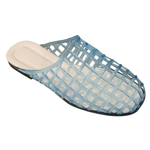 WAMIZEU Ballerina-Schuhe für Damen, Netz-Ballerinas für Damen, durchsichtig, hohl, flache Sandalen, bequem, Sommer, Strand, Ballerinas, Slipper, leicht, Pd Blue, 39 EU WAMIZEU Ballerina-Schuhe für Damen, Netz-Ballerinas für Damen, durchsichtig, hohl, flache Sandalen, bequem, Sommer, Strand, Ballerinas, Slipper, leicht, Pd Blue, 39 EU von WAMIZEU