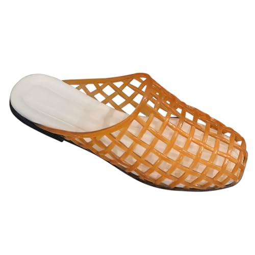 WAMIZEU Ballerina-Schuhe für Damen, Netz-Ballerinas für Damen, durchsichtig, hohl, flache Sandalen, bequem, Sommer, Strand, Ballerinas, Slipper, leicht, Pd Orange, 39 EU WAMIZEU Ballerina-Schuhe für Damen, Netz-Ballerinas für Damen, durchsichtig, hohl, flache Sandalen, bequem, Sommer, Strand, Ballerinas, Slipper, leicht, Pd Orange, 39 EU von WAMIZEU