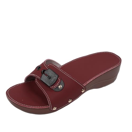WAMIZEU Damen-Slipper mit dicker Sohle, rutschfeste Keilsandalen, bequeme Sandalen für Damen, Zehensteg-Sandalen, offene Zehen, lässige Wanderschuhe, rot, 44 EU WAMIZEU Damen-Slipper mit dicker Sohle, rutschfeste Keilsandalen, bequeme Sandalen für Damen, Zehensteg-Sandalen, offene Zehen, lässige Wanderschuhe, rot, 44 EU von WAMIZEU