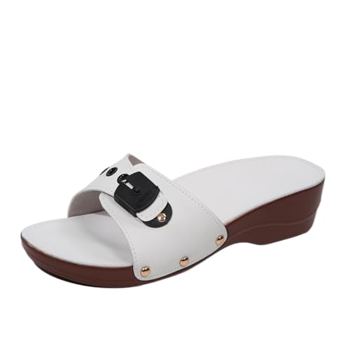 WAMIZEU Damen-Slipper mit dicker Sohle, rutschfeste Keilsandalen, bequeme Sandalen für Damen, Zehensteg-Sandalen, offene Zehen, lässige Wanderschuhe, weiß, 44 EU WAMIZEU Damen-Slipper mit dicker Sohle, rutschfeste Keilsandalen, bequeme Sandalen für Damen, Zehensteg-Sandalen, offene Zehen, lässige Wanderschuhe, weiß, 44 EU von WAMIZEU