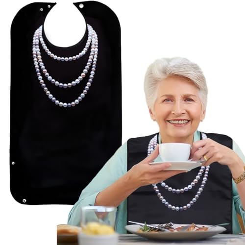 Lätzchen für Erwachsene, Lätzchen Schlabberlatz mit Auffangschale für Senioren, Abwaschbar Kleidungsschutz Wasserdicht Wiederverwendbar Latz für Ältere zum Essen Menschen Behinderte Männer Frauen von WANAIR
