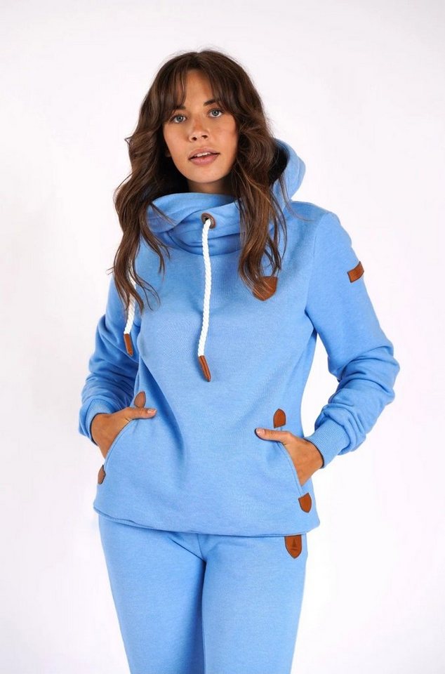 WANAKOME Hoodie ARTEMIS Regatta (1-tlg) PREMIUM Qualität, vegane Lederpatches von WANAKOME