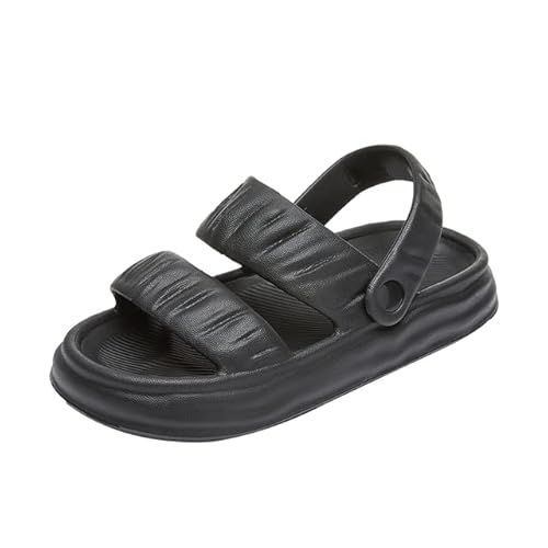 2023 Sommer Damen Mode Hausschuhe Lässige Römische Schuhe Mädchen Weiß Sportschuhe Schwarz Strandsandalen - Schwarz, 38 von WANAM