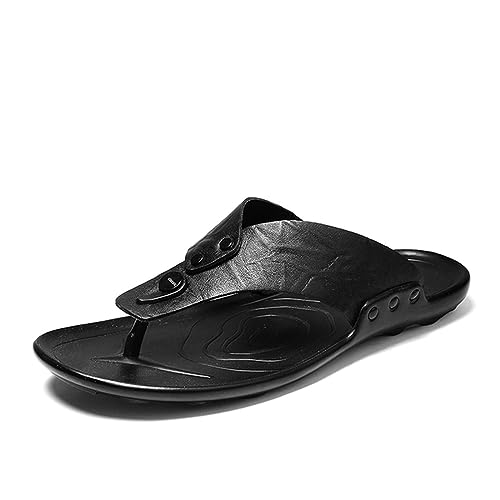 Herren Flip Flops Sommer Hausschuhe Sandalen Freizeitschuh für Männer mit Besten 2023 Produkte Designer -schwarz-45 von WANAM
