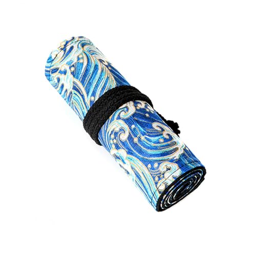 WANAM Löcher Roll Up Fall Schule Studenten Schreibwaren Liefert Nette Stift Tasche Wrap Halter Lagerung Beutel, B136-12 Löcher, Einheitsgröße von WANAM