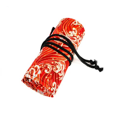 WANAM Löcher Roll Up Fall Schule Studenten Schreibwaren Liefert Nette Stift Tasche Wrap Halter Lagerung Beutel, B137-12 Löcher, Einheitsgröße von WANAM