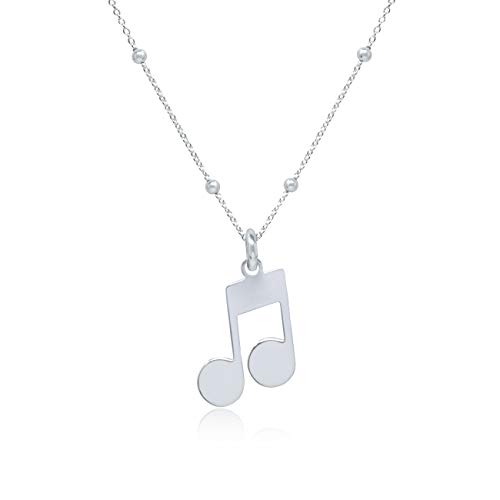 WANDA PLATA Halskette mit Musiknoten-Anhänger für Frauen, Mädchen, junge Damen in 925er Sterlingsilber, Musik-Kette mit 38 cm Kette + 5 Verlängerung in Geschenkbox von WANDA PLATA