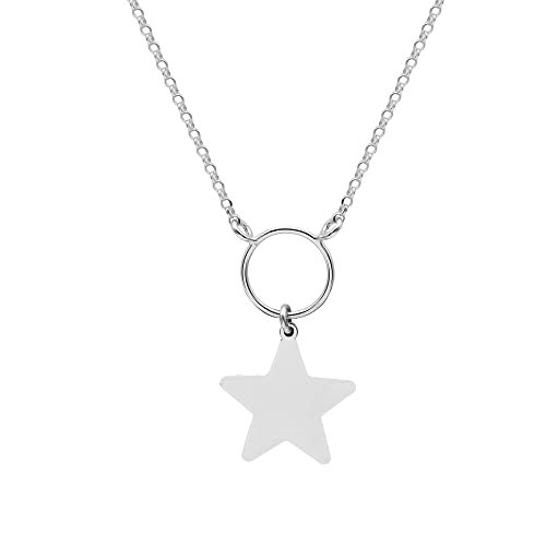WANDA PLATA Halskette mit Stern-Anhänger, 925er-Sterlingsilber, für Damen, Mädchen, mit Anhänger und Stern, in Geschenkbox, 40 cm + 6 cm extensión, Silber, Nicht zutreffend von WANDA PLATA
