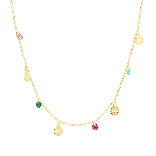 WANDA PLATA Infinity Halsband und Zirkonia Choker Sterling Silber 925 Vergoldet, für junge Frau, Mädchen mit verstellbarer Kette in Geschenkbox von WANDA PLATA