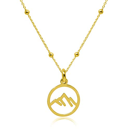 WANDA PLATA Kette Berge für Damen, Junge Mädchen, in 925 Silber Vergoldet, Berg-Anhänger Schmuck in Geschenkbox von WANDA PLATA