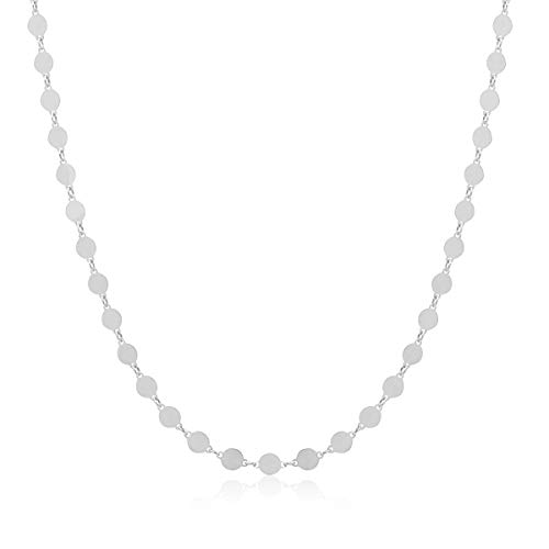 WANDA PLATA Kette Plättchen für Mädchen, Damen, Echt 925 Silber, Kette Kreis Coins, Plaettchen Schmuck, Modekette von WANDA PLATA