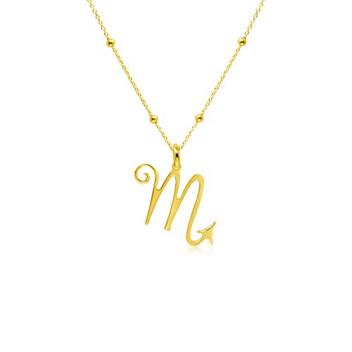 WANDA PLATA Kette Sternzeichen Skorpion für Damen 925er Sterlingsilber Vergoldet, Horoskop Anhänger, Astrologie (Skorpion) von WANDA PLATA