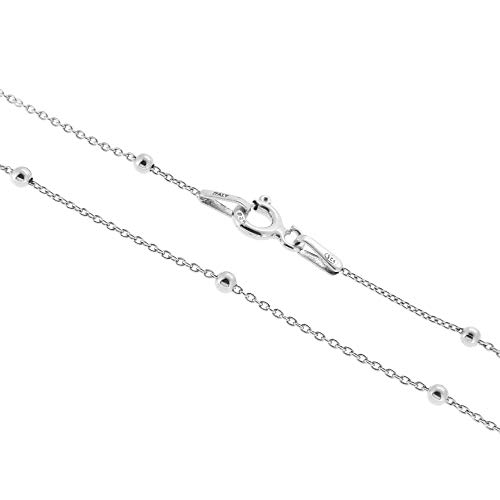 Wanda Plata Damen-Kette aus 925er-Sterlingsilber, Länge 40 cm, Kugeln mit einem Durchmesser von 2 mm (40, Sterling-Silber 925), Sterling Silber, Kein Edelstein von WANDA PLATA