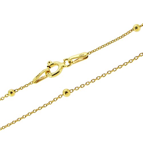 WANDA PLATA Goldkette Damen 925 Silber Damenkette Goldkette mit Kugeln Vergoldet 40 cm Kette Schmuck von WANDA PLATA