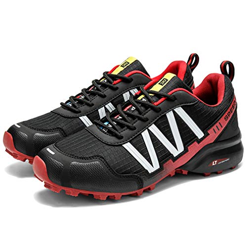 Herren-Bergschuhe, Trekking-Schuhe, Trail Running, atmungsaktiv, Wanderschuhe, rutschfest, Kletterschuhe, Speedcross 3., Speed3 Cpblack Red 45, 45 EU von WANDER EU