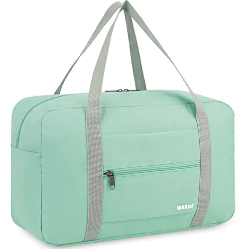 Ryanair Handgepäck 40x20x25cm Handgepäck Tasche für Flugzeug Reisetasche Klein Faltbare Sporttasche Weekender Handgepäck Koffer für Herren und Damen von WANDF (Minzgrün 20L) von WANDF