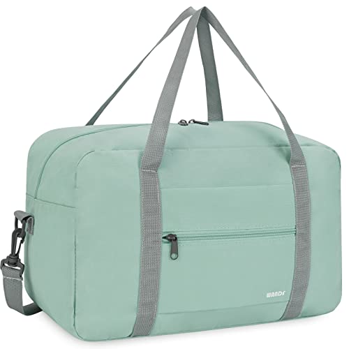 Ryanair Handgepäck 40x20x25cm Handgepäck Tasche für Flugzeug Reisetasche Klein Faltbare Sporttasche Weekender Handgepäck Koffer für Herren und Damen von WANDF (Minzgrün 20L mit Schultergurt) von WANDF