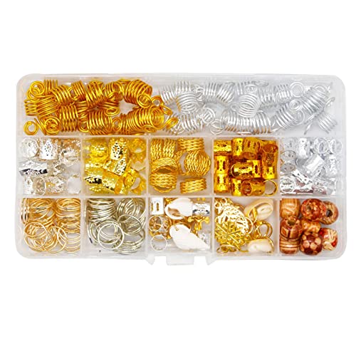 238 Stück Haarperlen Haarschmuck für Zöpfe Dreadlock-Zubehör für Zöpfe Accessoires Haarschmuck von WANGCL