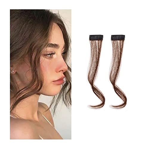 Haarpony 2 Teile/satz Synthetische Haar Pony Clip in Front Side Pony Wellige Lockige Haarverlängerungen 30/35 CM Lange Natürliche Drachen bart Pony Haarteil for Frauen Pony-Verlängerung(30cm Light Bro von WANGHAI-666