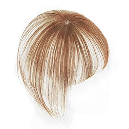 Haarpony Echthaar-Pony mit Clip-in-Oberteil, nahtloser Topper und Fransenverlängerung, 3D-natürliche Fransen-Clip-in-Pony, brasilianische Nicht-Remy-Haarteile for Frauen Pony-Verlängerung(Light Brown) von WANGHAI-666