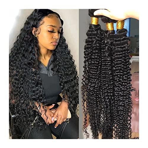 Human Hair Bundles Deep Wave Bundles brasilianisches lockiges Haar Bundles for schwarze Frauen Echthaar Bundles 8-30 Zoll 1 3 4 brasilianische Haarverlängerungen Wellenbündel natürliche Farbe Haarverl von WANGHAI-666