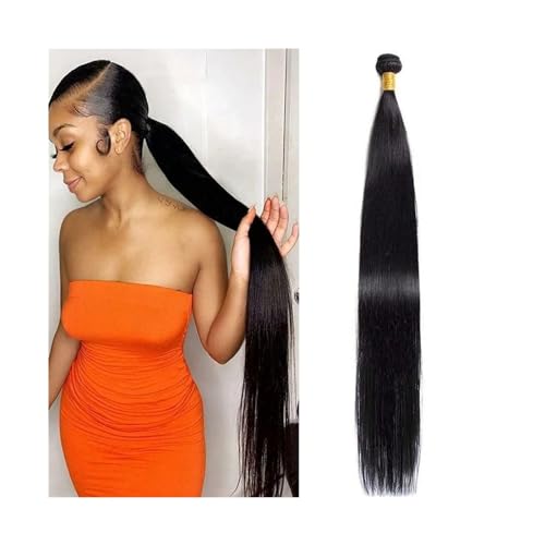 Human Hair Bundles Knochenglattes Echthaarbündel for schwarze Frauen, 8–40 Zoll glattes Echthaarbündel, verwirrungsfreie Einzelbündel, Remy-Haar, natürliche Haarverlängerungen Haarverlängerungen (Siz von WANGHAI-666