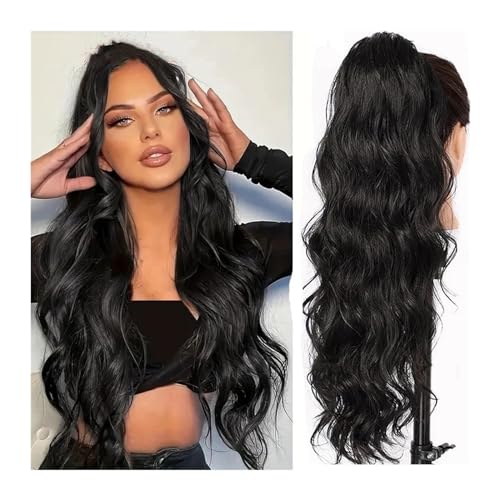 Pferdeschwanzverlängerung Virgin Hair Weave Brasilianische Haarverlängerungen 100G/Set lang 26 Zoll Körperwelle Kordelzug Pferdeschwanz Echthaar Pferdeschwanz for Frauen Tails Haarverlängerungen(24inc von WANGHAI-666
