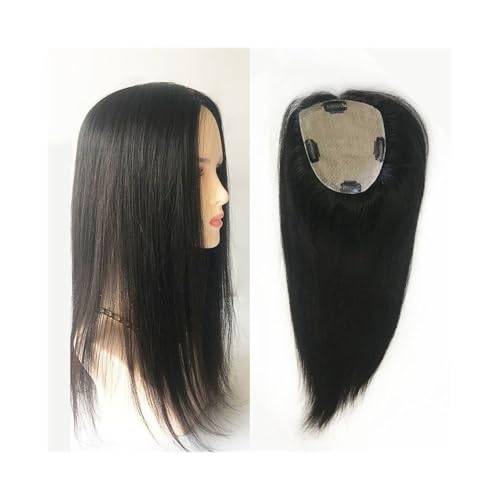 Topper für Frauen Haarteile aus echtem Menschenhaar, 15 x 16 cm, große Deckkraft, natürliches schwarzes Haarteil, 8-22 Zoll, europäisches Echthaarteil for Frauen mit dünner werdendem Haar Haaraufsätze von WANGHAI-666
