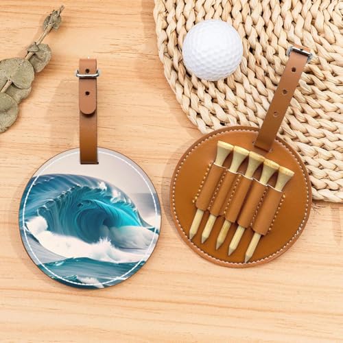 Cartoon-blaue Meerwellen-Golftee-Organizer-Tasche – vielseitige braune Gürtelclip-Sporttasche – leichte und einfach zu tragende Aufbewahrungsbox Cartoon-blaue Meerwellen-Golftee-Organizer-Tasche – vielseitige braune Gürtelclip-Sporttasche – leichte und einfach zu tragende Aufbewahrungsbox von WANGLO