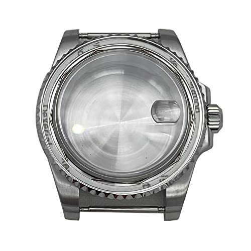 WANGMUMU 40 mm Edelstahl -Herren Uhren Rosegold -Gehäuse for NH35 NH36 Bewegung 28,5 mm Saphir Saphir kompatibel Going (Color : Silver 4, Dial Diameter : Nh35 nh36 case) von WANGMUMU