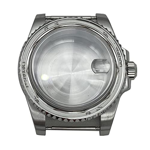 WANGMUMU 40mm 316L Edelstahl -Herren Uhren Goldkoffer Sapphire Glass kompatibel for NH35 NH36 Dial Movement Accessoire Teile Going (Color : Silver 4, Dial Diameter : Nh35 nh36 case) von WANGMUMU
