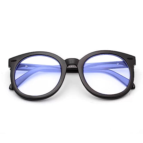 WANGOLK Modische, schlichte Unisex-Brille, groß, schwarz, rund, einfarbig, für Männer und Frauen, Brille zum Schutz des Computers, Anti-Blaulicht WANGOLK Modische, schlichte Unisex-Brille, groß, schwarz, rund, einfarbig, für Männer und Frauen, Brille zum Schutz des Computers, Anti-Blaulicht von WANGOLK